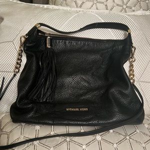 Michael Kors black leather with detachable strap
